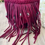 Free People Burgundy Suede Bucket Bag Photo 3