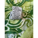 Chico's Green Tropical 100% Linen Jacket Top Wooden Buttons Size 1 14/16 Photo 9