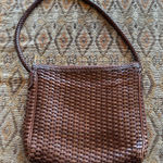 CEM Vintage Woven Structured Leather Brazilian Shoulder Brown Photo 0