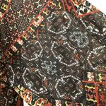 Miss Me Black & Brown Boho Ruffled Blouse with Billowy Sleeves, Size S Photo 2