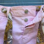 Altar'd State Altar’d State Women's Size 26 Pink Button Fly Fringe Denim Belted Shorts Photo 1