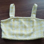 Veronica Beard NWOT  Yellow And White Plaid Crop Tweed Maily Top Size 10 Photo 0