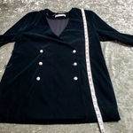 ZARA  Emerald Green Velvet Pearl Button Blazer Photo 7