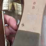 Coach Vienna Gold Pebble Leather T-Strap Wedge Sandal Photo 8