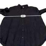 Everlane The Linen Eyelet Relaxed Long Sleeve Button Down Shirt in Black Sz 6 Photo 7