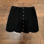 Bagatelle  NWT Black Button-Up Scalloped Leather Skirt Photo 2