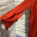 ZARA BASIC Rust Red Textured V Neck Long Sleeve Shirt Dress Women Size Small Photo 2