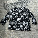 Kathy Ireland  Sport Sheer Floral Key Hole Blouse Black XL Photo 0