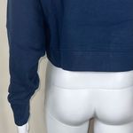 We Wore What  Terry Cropped Half Zip in Dress Blue Photo 12