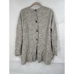 Point Sur J. Crew Alpaca Wool Blend Sweater Women Medium Grey Button Back Gray Photo 1