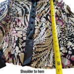 Bob Mackie  Wearable Art Silk Long Sleeve Button up Chic Classy Elegant Blouse M Photo 8