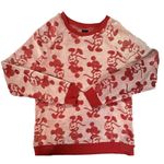 Disney Mickey Mouse Women’s Fleece Sweatshirt Red Fuzzy Long Sleeve Size Medium Photo 0