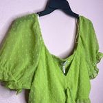 BCBGeneration Women's Short Sleeve Tie Front Smocked Back Crop Top. Size M Photo 2