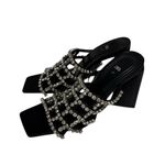 ZARA Black Rhinestone Embellished Women's Sandals NWOT Photo 1