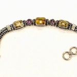 Amethyst Bali Sterling , Citrine, Quartz Bracelet Photo 1