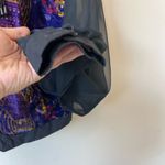 Vintage cropped button front long sleeve top velvet front sheer sleeves Black Size M Photo 3