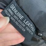 Vintage Black Patterned Leather & Suede Bomber Jacket Black Size 2X Photo 4