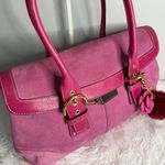 Coach y2k Vintage 2004 Pink Hampton Suede SOHO Flap Satchel Photo 6