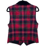 Talbots VTG Womens Plaid Tartan Wool Vest Velvet Collar Button Red Green Sz 10 Photo 1