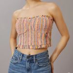 Pilcro Women’s Size M Rainbow Smocked Top Festival Going Out Strapless Photo 0