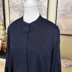 Tuckernuck Navy Crepe Royal Shirt Dress Preppy Minimalist Size Medium Photo 4