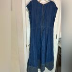Eshakti  Blue Denim Dress pumpkin patch cap sleeves 100% cotton Photo 4