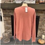 BKE  Pink Long Sleeve Lace-Up Tee Photo 6
