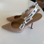 Christian Dior Dior J'Adior Beige Tan Pointed Toe Logo Bow Slingback Heels Size EU 40 US 10 Photo 2