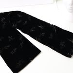 Black Velvet Rectangle Scarf Leaf Print Whimsigoth Fairy Nature Witchy Luxurious Photo 3