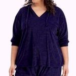 Rebellious One Dark Blue Terry Cloth Plus Size Hoodie 3X Photo 0