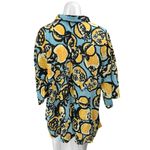 ZARA Women's Multicolor Fruit Print Oversized Short Sleeve Button Up Shirt Top L Photo 1