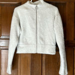 Gymshark  x Whitney Simmons White Fuzzy Jacket Size XS Full Zip Athletic Crop Photo 0