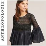 Anthropologie  Maeve black beaded bell sleeve top size 2 Photo 10