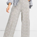 Abercrombie & Fitch Pull On Wide Leg Pants Linen Floral Women’s Size Medium Photo 0