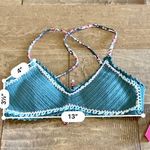 Xhilaration Women’s Crochet & Floral Print Bikini Swim Top Green NWT Photo 5