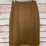 Burberry Vintage 90s ’s Wool Camel Mustard Pencil Skirt, Size 6 Photo 0