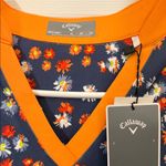 Callaway  Navy Floral Top with Orange Trim golf dress NWT XL Photo 2
