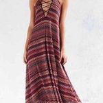 Urban Outfitters  UO Ecote Stitch Lace-Up Metallic Boho Maxi Dress Size XS Photo 0