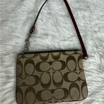 Coach  Brown Red Canvas Wristlet Photo 1