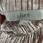 Loft  Womens Size Small Pink Crushed Velvet Ribbed Mock Neck Stretch Blouse Top Photo 3