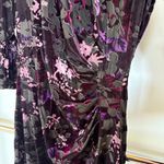 Adrianna Papell  Velvet Burnout Dress Low Back Iridescent Purple Corporate Goth 6 Photo 5