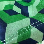 Philosophy Green and Blue Geometric Asymmetric Button Down Shirt, Size S Photo 6