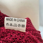 Salvatore Ferragamo  Wine Red Silk‎ Open Weave Sweater Mock Neck size Medium Photo 5