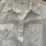 Women's White Linen Tunic by Biscote, Sz: Medium, Made in France Photo 3