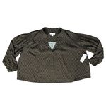 Treasure & Bond Brown Black Floral Blouson Sleeve Popover Blouse size 1X NEW Tag Photo 8