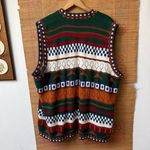 Vintage Colorful Knit Button Up Sweater Vest Women’s 3X Green Photo 4