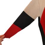 American Vintage KL Collection Vintage Size Medium M Acrylic Vintage Block Print Red Beige Black Photo 6