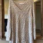 kim rogers Oversized Cozy Comfy Sweater V Neck Womens medium Short Dress Tunic Photo 2