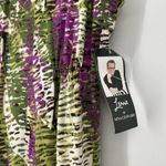 Nina Leonard Lennie For  Maxi Dress Beaded Palm Leaf Green Purple Beachy Size L Photo 8