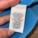 Intermix  Womens 100% Cotton Crew‎ Neck Pullover Crochet Sweater Blue Petite Photo 8